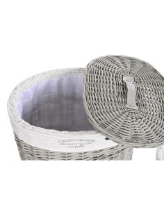 Lot de paniers DKD Home Decor Blanc Gris osier 51 x 37 x 56 cm 52 x 38 x 57 cm (5 Pièces) 2