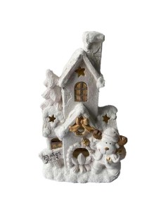 Décorations de Noël DKD Home Decor Maison Blanc Enneigé 32 x 21 x 52 cm