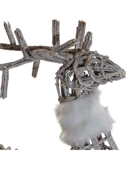 Décorations de Noël DKD Home Decor Lumière LED Blanc osier 60 x 30 x 37 cm (3 Pièces)