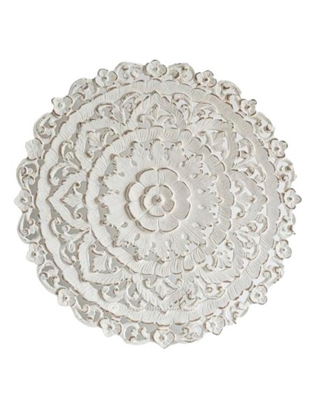 Décoration murale DKD Home Decor Blanc Mandala Bois MDF (90 x 2 x 90 cm)