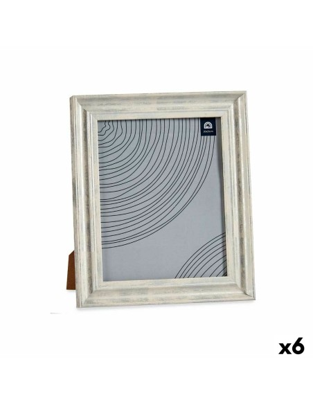 Cadre photo Verre Argenté Bois Marron Plastique (26 x 2 x 31 cm) (6 Unités)