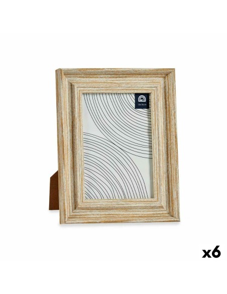Cadre photo Verre Doré Bois Marron Plastique (19 x 2 x 24 cm) (6 Unités)