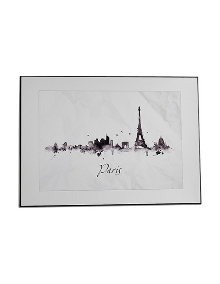 Cadre Ville Noir Blanc Contre-plaqué (81,5 x 3 x 121 cm) (3 Unités)