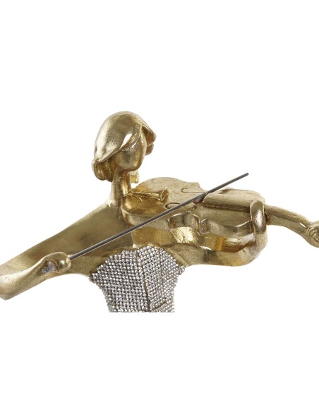 Figurine Décorative DKD Home Decor Musique 20 x 12 x 41,5 cm Ballerine Doré Romantique (3 Unités)