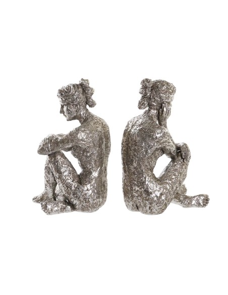 Figurine Décorative DKD Home Decor 17 x 15 x 26 cm Femme Argenté (3 Unités)