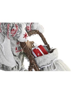 Décorations de Noël DKD Home Decor Père Noël Gris Bois 42 x 22 x 48 cm 2