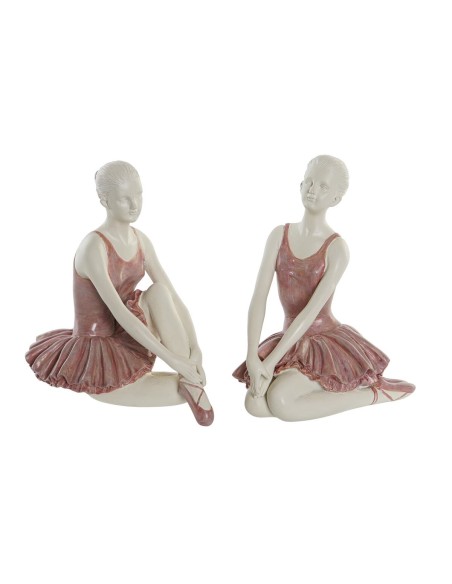 Figurine Décorative DKD Home Decor Romantique Danseuse Classique 16 x 11 x 17 cm (2 Unités)