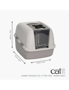 Bac à litière pour chats Catit 46 x 55 x 45 cm Avec couvercle Jumbo Gris Plastique 2