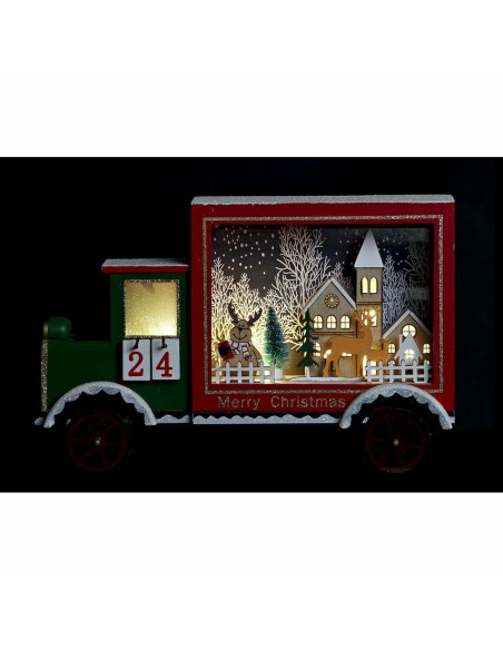 Calendrier de l’Avent DKD Home Decor Camion Lumière LED Bois MDF (31 x 9 x 20 cm)