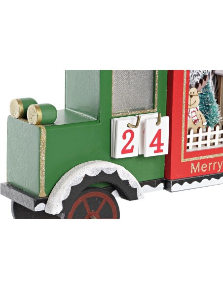Calendrier de l’Avent DKD Home Decor Camion Lumière LED Bois MDF (31 x 9 x 20 cm)