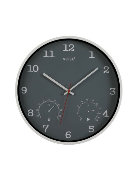 Horloge Murale Versa Gris Plastique (4,3 x 35,5 x 35,5 cm)