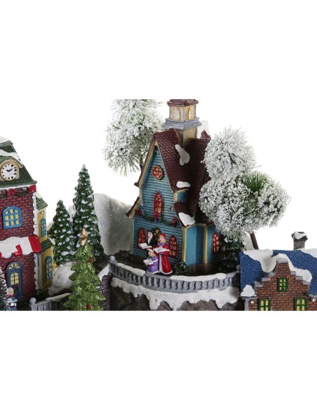 Décorations de Noël DKD Home Decor Ville Lumière LED Résine PVC (47 x 36 x 34 cm)
