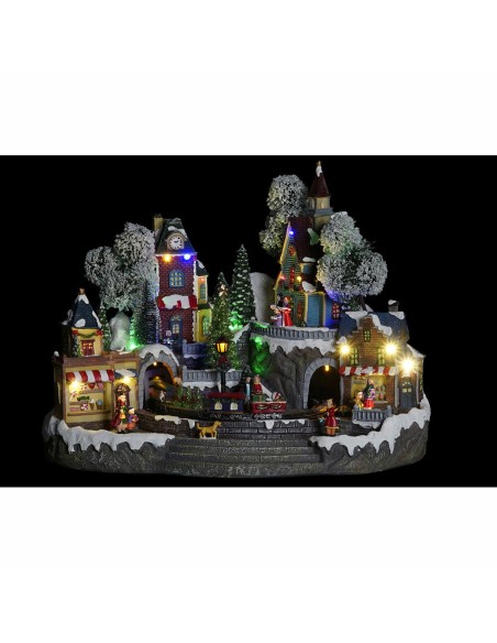 Décorations de Noël DKD Home Decor Ville Lumière LED Résine PVC (47 x 36 x 34 cm)