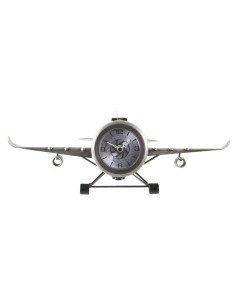 Horloge de table DKD Home Decor 42 x 23 x 14 cm Avion Fer (2 Unités) 2