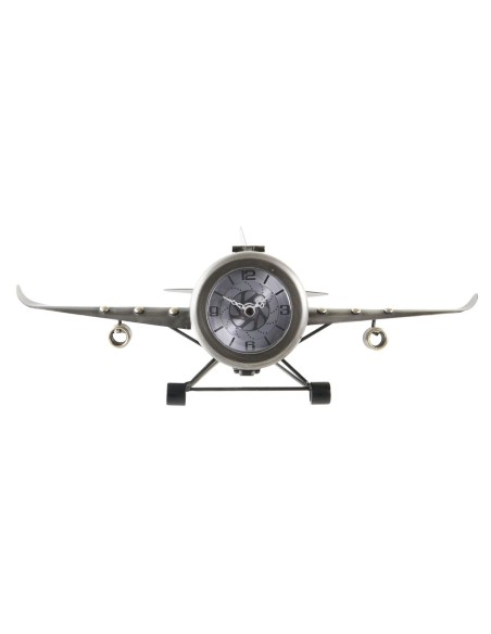Horloge de table DKD Home Decor 42 x 23 x 14 cm Avion Fer (2 Unités)