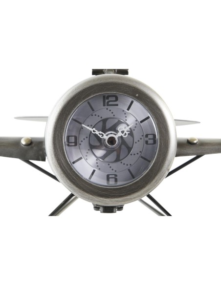 Horloge de table DKD Home Decor 42 x 23 x 14 cm Avion Fer (2 Unités)