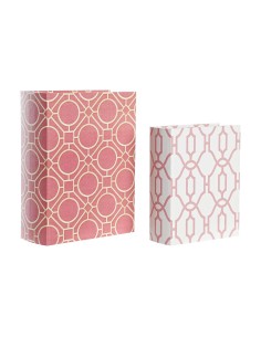Caisse DKD Home Decor Livre Toile Bois 20 x 8 x 26 cm (2 Unités)