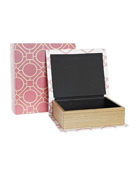 Caisse DKD Home Decor Livre Toile Bois 20 x 8 x 26 cm (2 Unités)