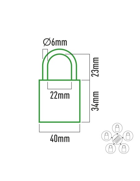 Verrouillage des clés EDM 85245 Laiton 40 x 23 mm (5 Unités)