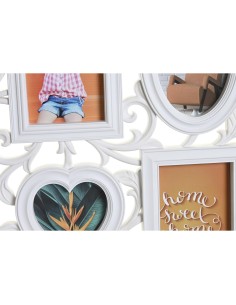 Cadre photo DKD Home Decor 8 photos Verre Blanc PP (58 x 2 x 37,5 cm) (2 Unités) 2