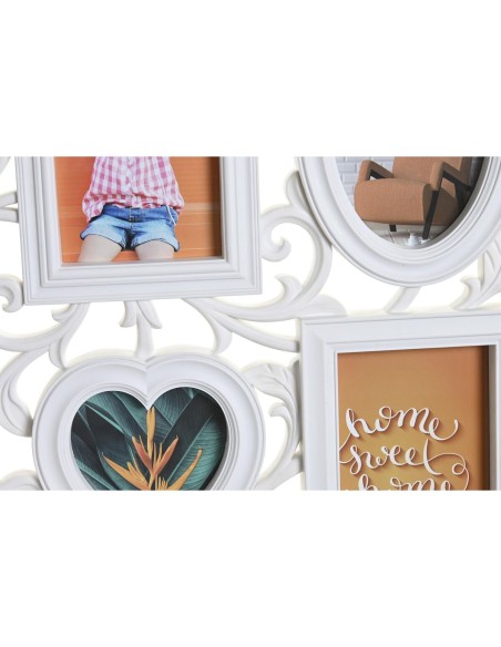 Cadre photo DKD Home Decor 8 photos Verre Blanc PP (58 x 2 x 37,5 cm) (2 Unités)