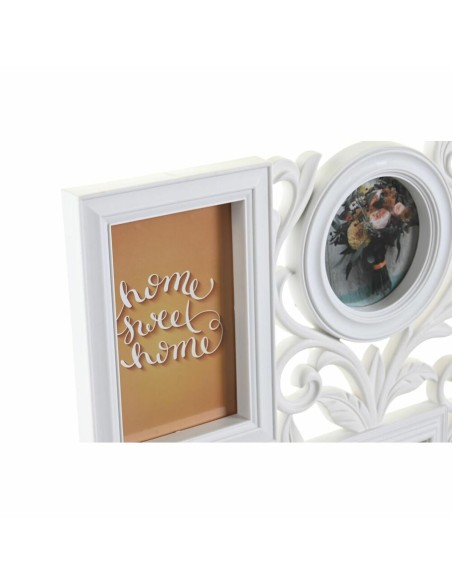 Cadre photo DKD Home Decor 8 photos Verre Blanc PP (58 x 2 x 37,5 cm) (2 Unités)
