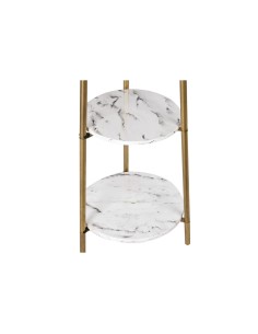 Lampadaire DKD Home Decor Doré Métal Polyester Blanc 50 W Bois MDF (41 x 41 x 156 cm) 2