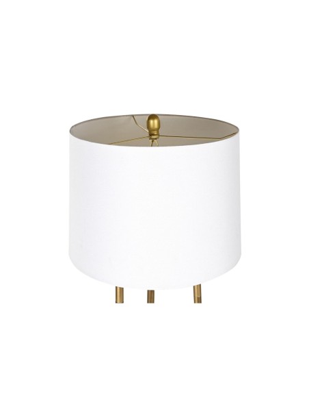 Lampadaire DKD Home Decor Doré Métal Polyester Blanc 50 W Bois MDF (41 x 41 x 156 cm)