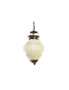 Suspension DKD Home Decor Blanc Métal Verre 25 W 23 x 23 x 33 cm