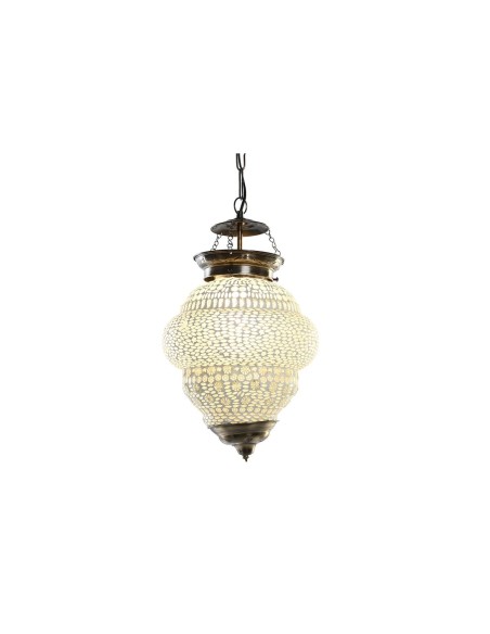 Suspension DKD Home Decor Blanc Métal Verre 25 W 23 x 23 x 33 cm
