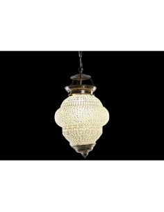 Suspension DKD Home Decor Blanc Métal Verre 25 W 23 x 23 x 33 cm 2