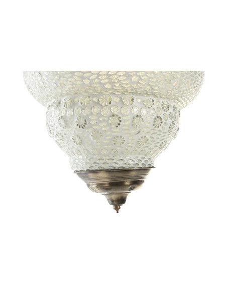 Suspension DKD Home Decor Blanc Métal Verre 25 W 23 x 23 x 33 cm