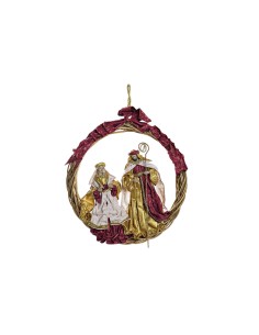 Crèche de Noël DKD Home Decor Doré Couronne 30 x 5 x 30 cm 50 x 5 x 50 cm
