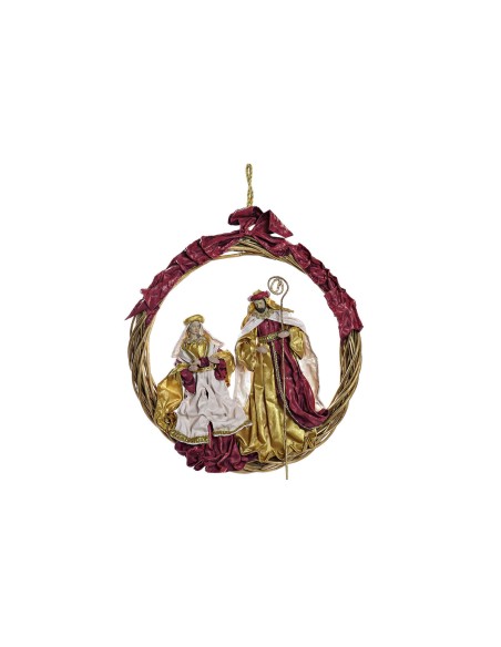 Crèche de Noël DKD Home Decor Doré Couronne 30 x 5 x 30 cm 50 x 5 x 50 cm