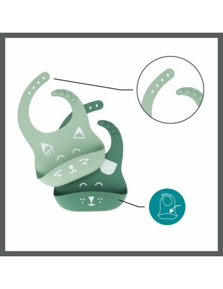 Bavoir Babymoov A007608 Vert Silicone (2 Unités)