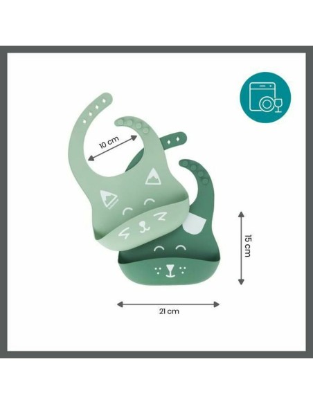 Bavoir Babymoov A007608 Vert Silicone (2 Unités)