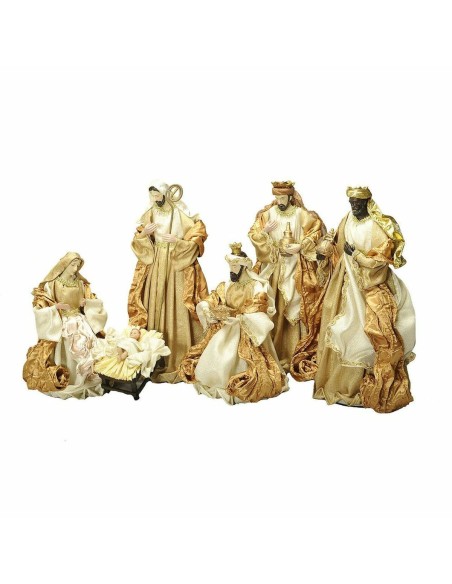 Crèche de Noël DKD Home Decor Doré Couronne 30 x 5 x 30 cm 50 x 5 x 50 cm