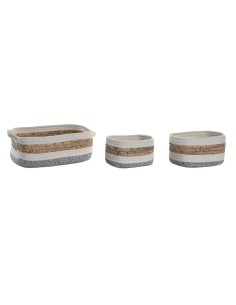 Boîte Décorative DKD Home Decor Fibre naturelle 33 x 23 x 13 cm 2