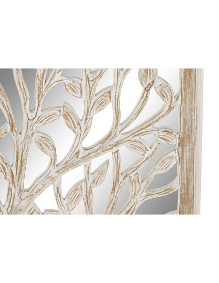Décoration murale DKD Home Decor Miroir Arbre Blanc Bois MDF (45 x 2,5 x 65 cm)