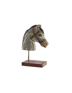 Figurine Décorative DKD Home Decor Cheval Fer Bois de manguier (24 x 12 x 35 cm)