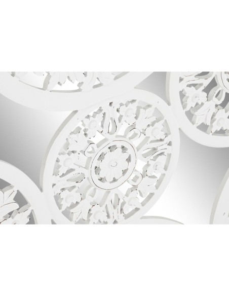 Décoration murale DKD Home Decor Miroir Blanc Bois MDF (90 x 1,5 x 90 cm)