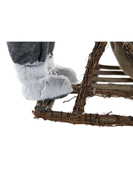 Décorations de Noël DKD Home Decor Rouge Gris Bois Père Noël 42 x 22 x 48 cm