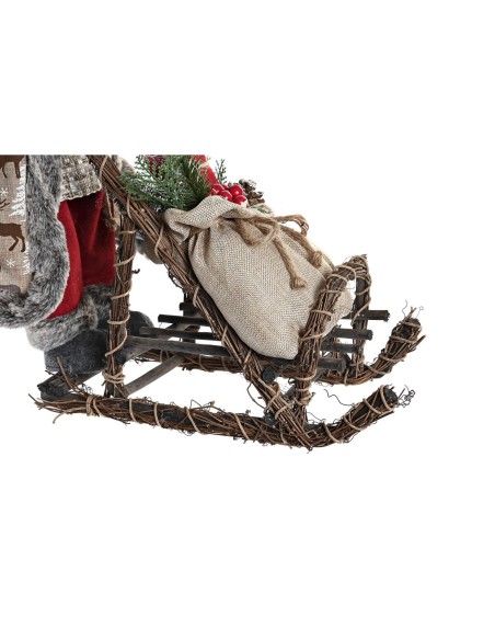 Décorations de Noël DKD Home Decor Rouge Gris Bois Père Noël 42 x 22 x 48 cm