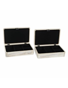 Boîte Décorative DKD Home Decor Naturel Bois MDF (2 Unités) 2