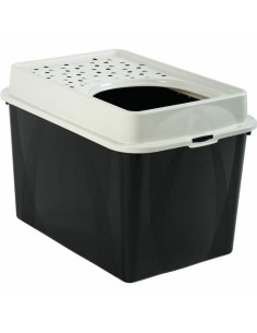Bac à litière pour chats Rotho My Pet BERTY 57 x 40 x 33 cm Blanc/Noir