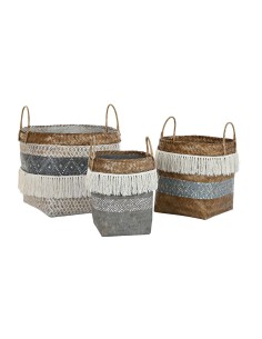 Set de basket DKD Home Decor 49 x 49 x 57 cm Bambou Boho 2