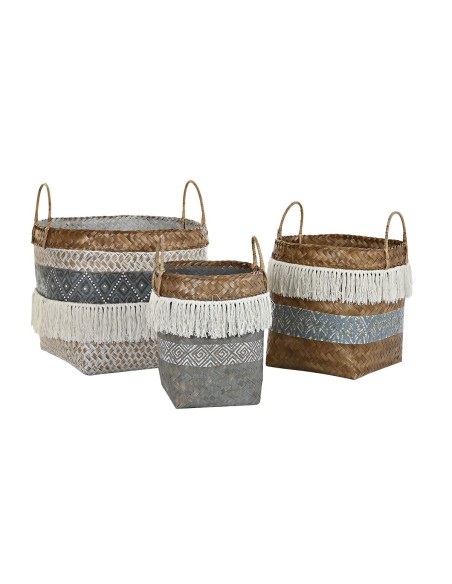 Set de basket DKD Home Decor 49 x 49 x 57 cm Bambou Boho