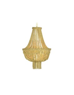 Suspension DKD Home Decor Métal Marron Jaune 40 W Bois MDF (40 x 40 x 60 cm)