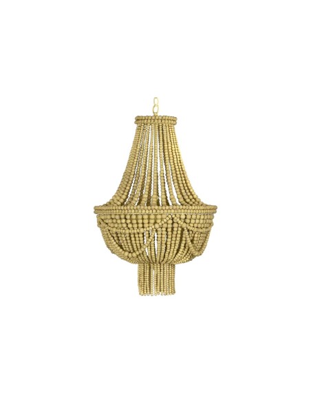 Suspension DKD Home Decor Métal Marron Jaune 40 W Bois MDF (40 x 40 x 60 cm)
