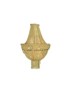 Suspension DKD Home Decor Jaune Marron Métal Bois MDF 40 W 50 x 50 x 73 cm